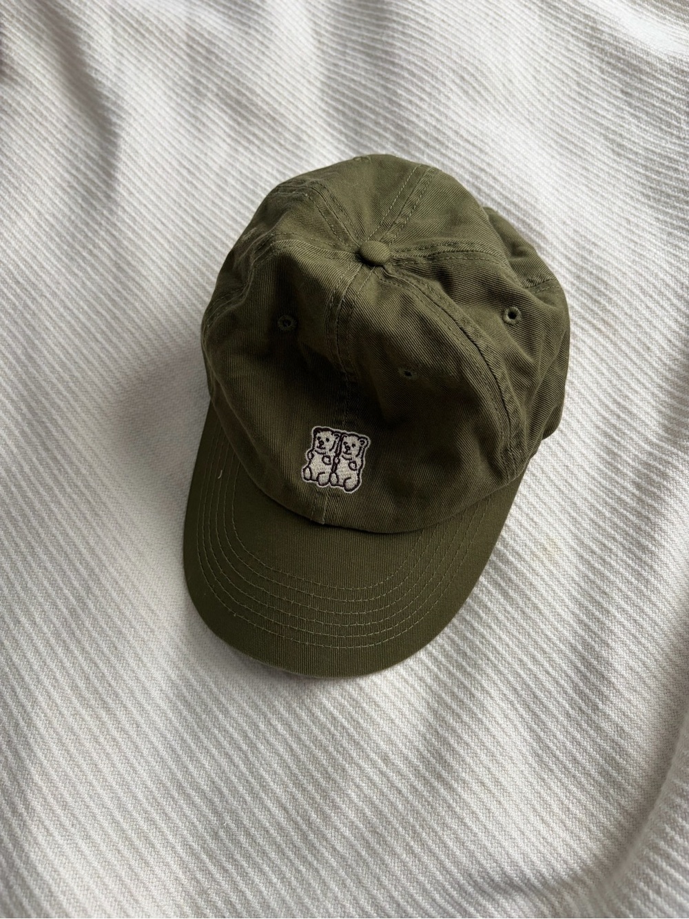Olive Green Cotton Baseball Cap - Unbranded